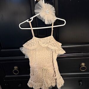 Ooh! La, La! Couture Cream Lace Dress with Ruffles